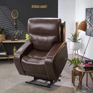 Theorem Abingdon Lift & Recline Leather Armchair - Coffee