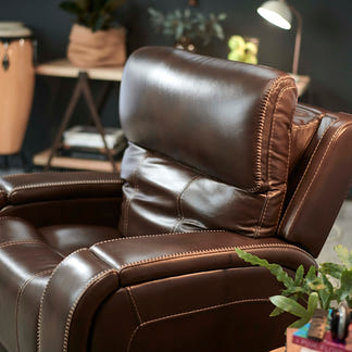 Theorem Abingdon Lift & Recline Leather Armchair - Coffee