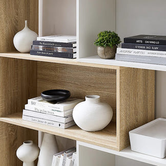 Accord Multi-Shelf Bookcase - Light Oak/White