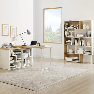 Accord Multi-Shelf Bookcase - Light Oak/White