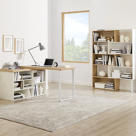 Accord Multi-Shelf Bookcase - Light Oak/White