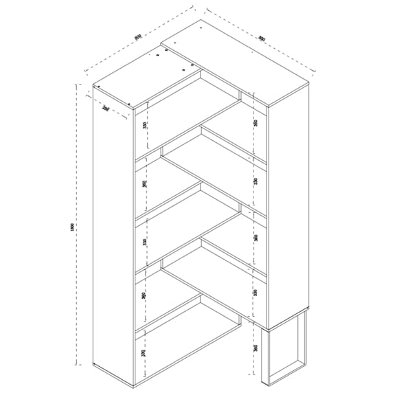 Accord Multi-Shelf Bookcase - Light Oak/White