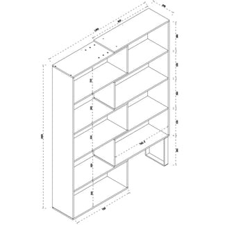 Accord Multi-Shelf Bookcase - Light Oak/White