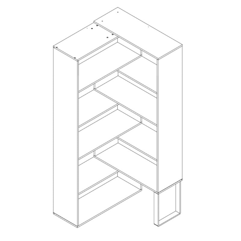 Accord Multi-Shelf Bookcase - Dark Oak/Black