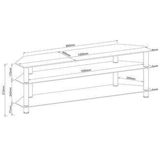 Tauris Ace Black Entertainment Unit - 1200mm