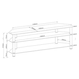 Tauris Ace Black Entertainment Unit - 1500mm