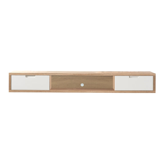 Air 1500mm Wall Mount Entertainment Unit - Light Oak/White