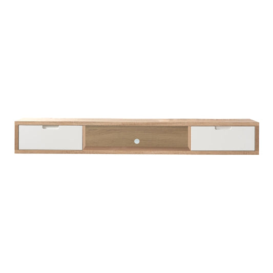 Air 1500mm Wall Mount Entertainment Unit - Light Oak/White