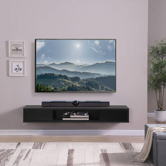 Air 1800mm Wall Mount Entertainment Unit - Black Oak