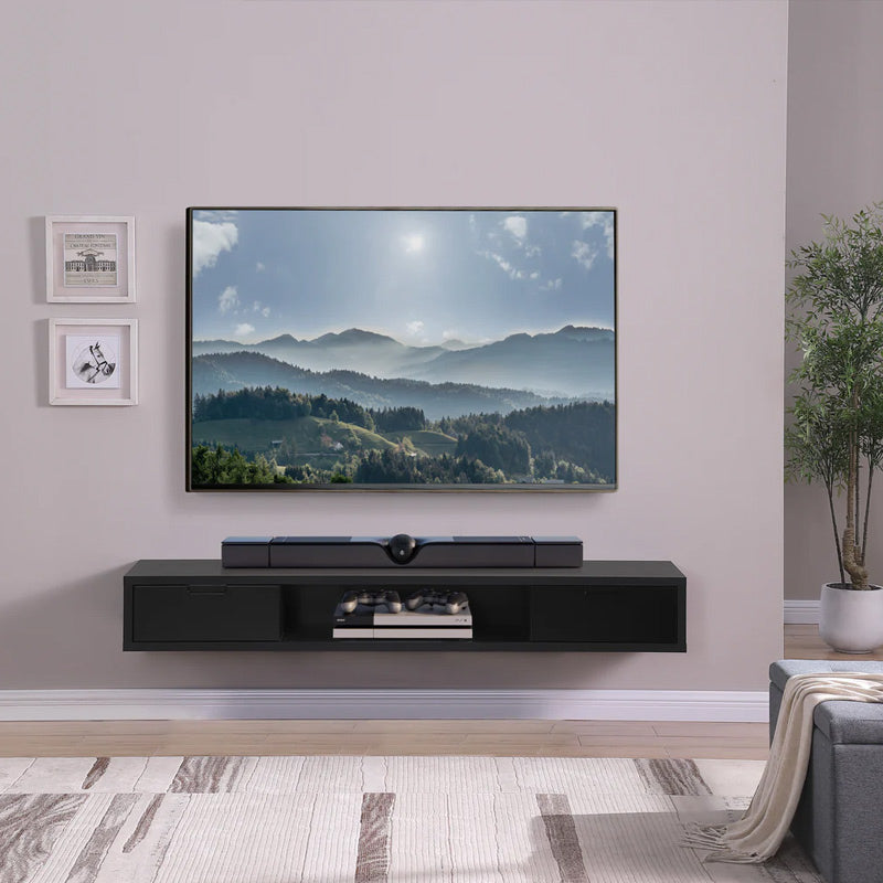 Air 1800mm Wall Mount Entertainment Unit - Black Oak