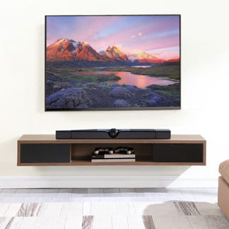 Air 1800mm Wall Mount Entertainment Unit - Dark Oak/Black