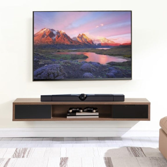 Air 1800mm Wall Mount Entertainment Unit - Dark Oak/Black