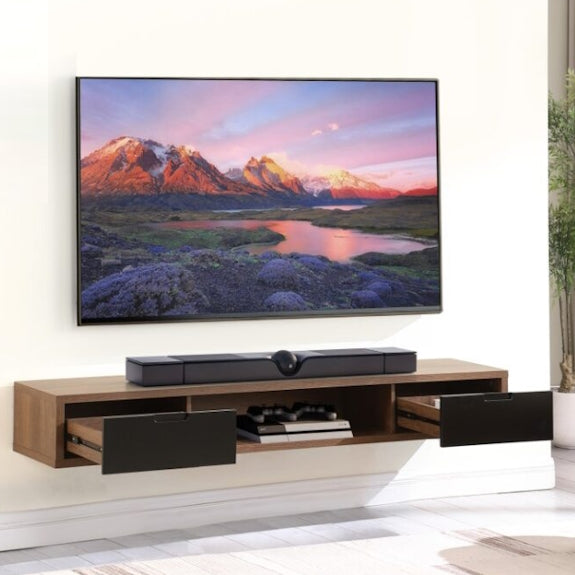 Air 1800mm Wall Mount Entertainment Unit - Dark Oak/Black