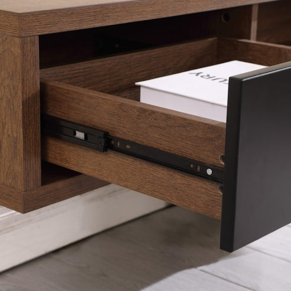 Air 1800mm Wall Mount Entertainment Unit - Dark Oak/Black