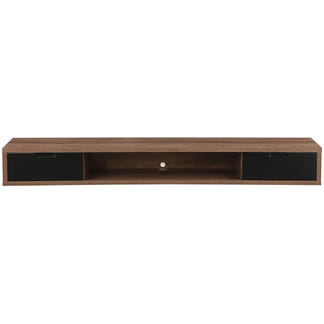 Air 2000mm Wall Mount Entertainment Unit - Dark Oak/Black