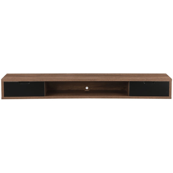 Air 2000mm Wall Mount Entertainment Unit - Dark Oak/Black