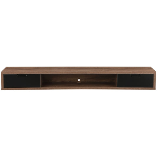 Air 2000mm Wall Mount Entertainment Unit - Dark Oak/Black
