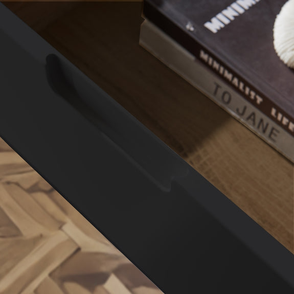 Air 2000mm Wall Mount Entertainment Unit - Dark Oak/Black