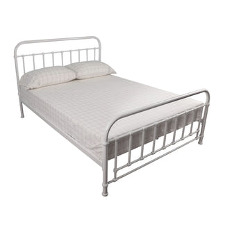 Akira Queen Metal Bed - White