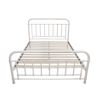 Akira Queen Metal Bed - White