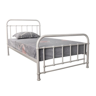 Akira King Single Metal Bed - White