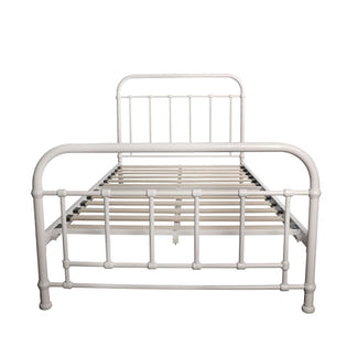 Akira King Single Metal Bed - White