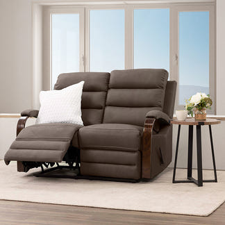 Alamo 2 Seater Fabric Recliner - Graphite