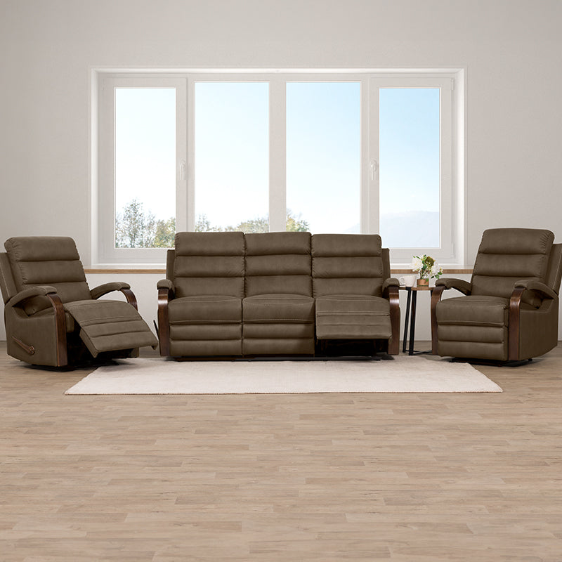 Alamo 3 Seater Fabric Recliner - Graphite