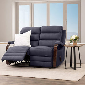 Alamo 2 Seater Fabric Recliner - Navy