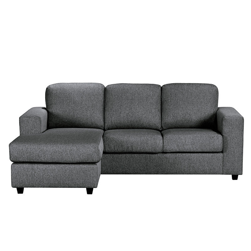 Alex 3 Seater Fabric Sofa with Reversible Chaise - Charcoal