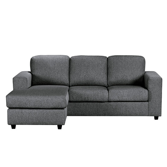 Alex 3 Seater Fabric Sofa with Reversible Chaise - Charcoal