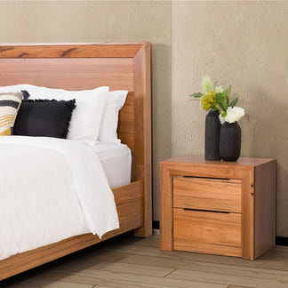 Arbor 2 Drawer Bedside Table - Marri/Natural