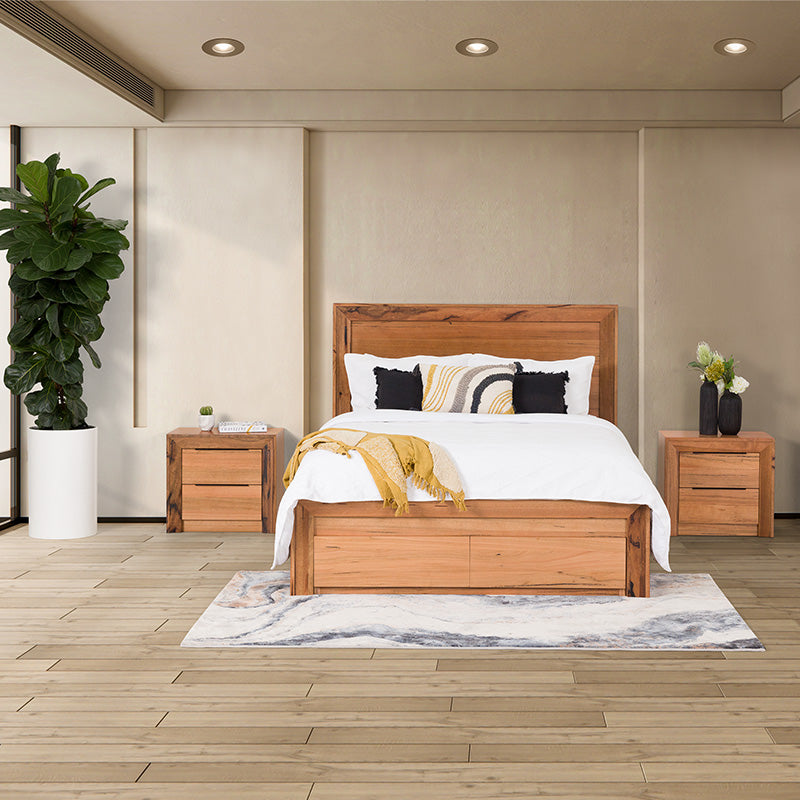 Arbor 2 Drawer Bedside Table - Marri/Natural