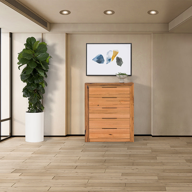 Arbor 5 Drawer Tallboy - Marri/Natural