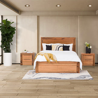Arbor Queen Timber Storage Bed - Marri/Natural