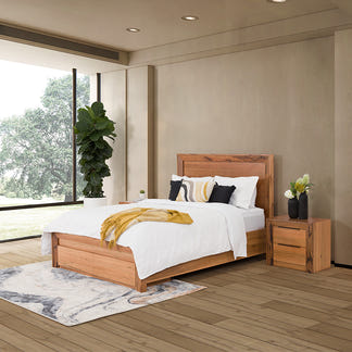 Arbor Queen Timber Storage Bed - Marri/Natural