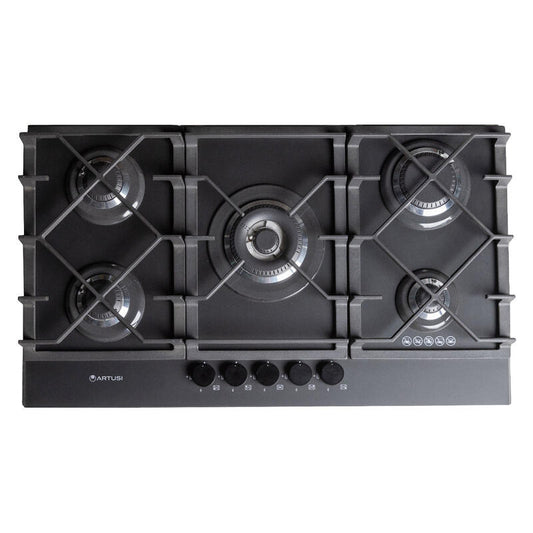 Artusi 90cm Gas Cooktop with 5 Burners - Nano Matte Black