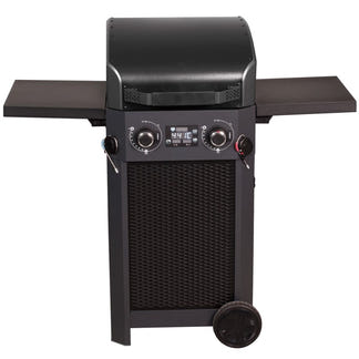 Artusi 240v Electric 2 Burner BBQ with Folding Shelves and Cabinet