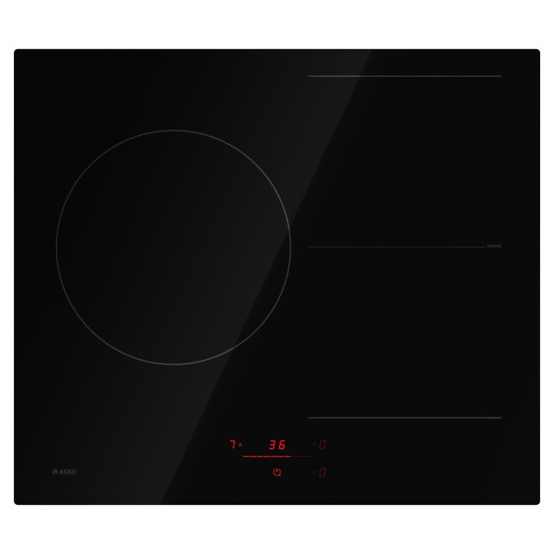 Asko 60cm 3 Zone Bridge Induction Cooktop - Black