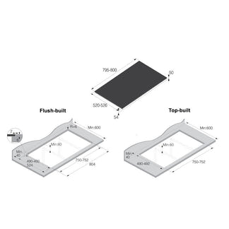 Asko 80cm 4 Zone Bridge Induction Cooktop - Black