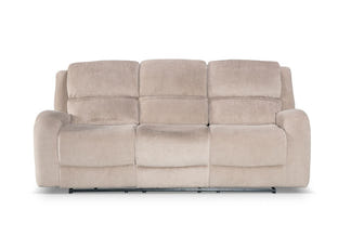 Asper 3 Seater Sofa Lounge with Manual Recliner - Easton Latte Fabric