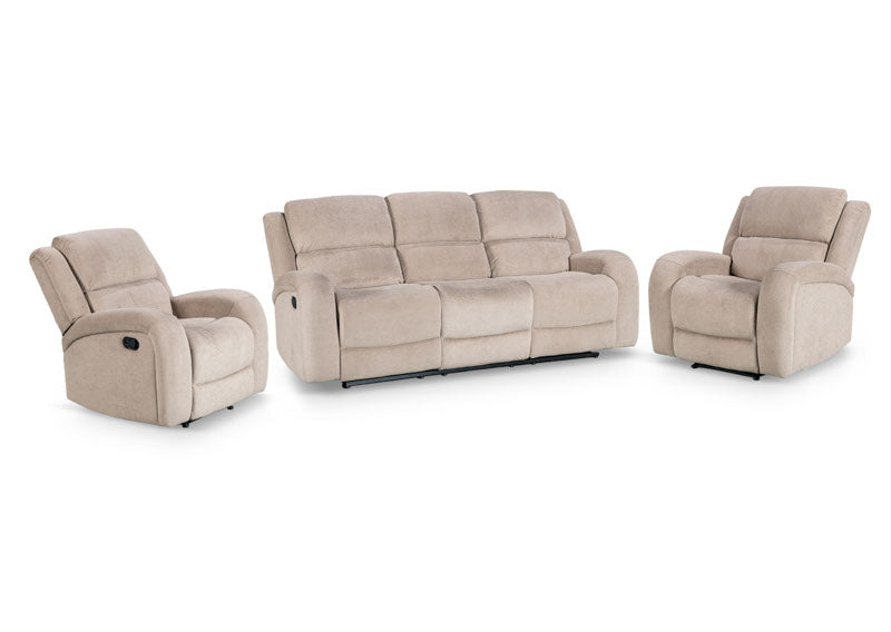 Asper Single Manual Recliner Armchair - Easton Latte Fabric