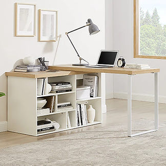 Aspire Desk - Light Oak/White