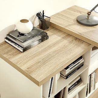 Aspire Desk - Light Oak/White
