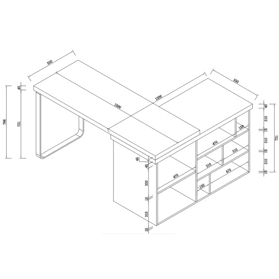 Aspire Desk - Light Oak/White
