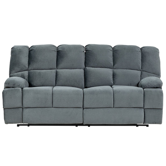 Augustus 3 Seater Fabric Recliner Sofa - Dark Grey