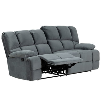 Augustus 3 Seater Fabric Recliner Sofa - Dark Grey