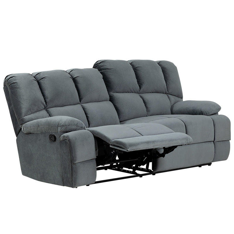 Augustus 3 Seater Fabric Recliner Sofa - Dark Grey