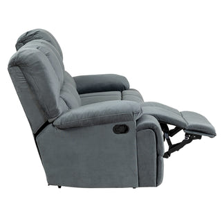 Augustus 3 Seater Fabric Recliner Sofa - Dark Grey