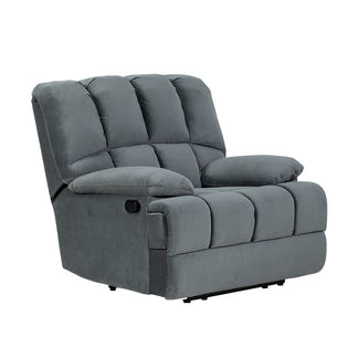 Augustus Manual Recliner Fabric Armchair - Dark Grey